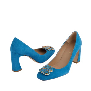 L.K. Bennett Truly French Blue Suede Motif Courts